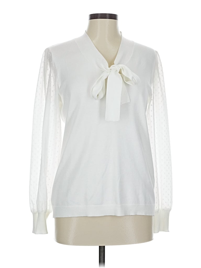 Pre-owned Adrianna Papell Pullover Sweater In White