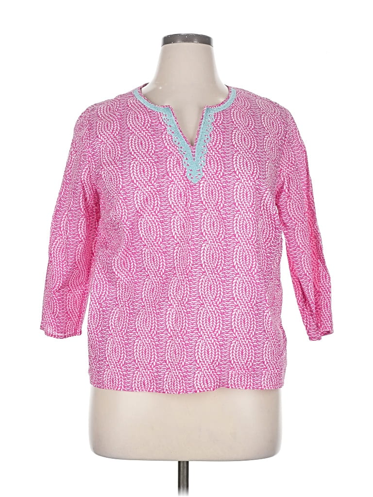 Pre-owned Talbots Outlet 3/4 Sleeve T-shirt In Pink