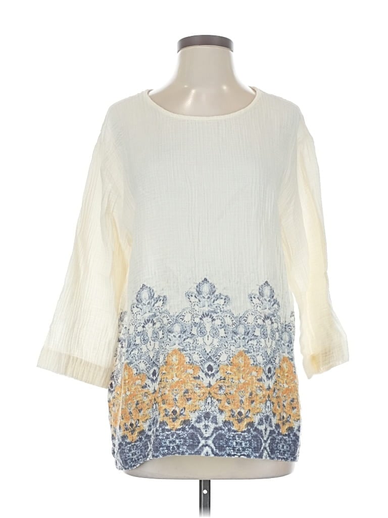 Pre-owned Purejill 3/4 Sleeve Blouse In White