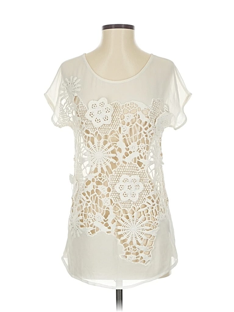 Pre-owned Yoana Baraschi Short Sleeve Blouse In White