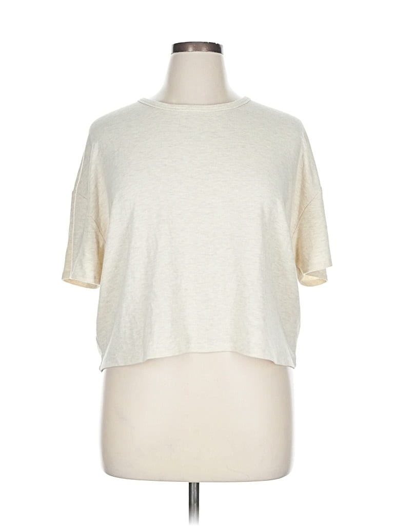 Pre-owned Wilfred Free Short Sleeve Top Ivory Crew Neck Tops In White