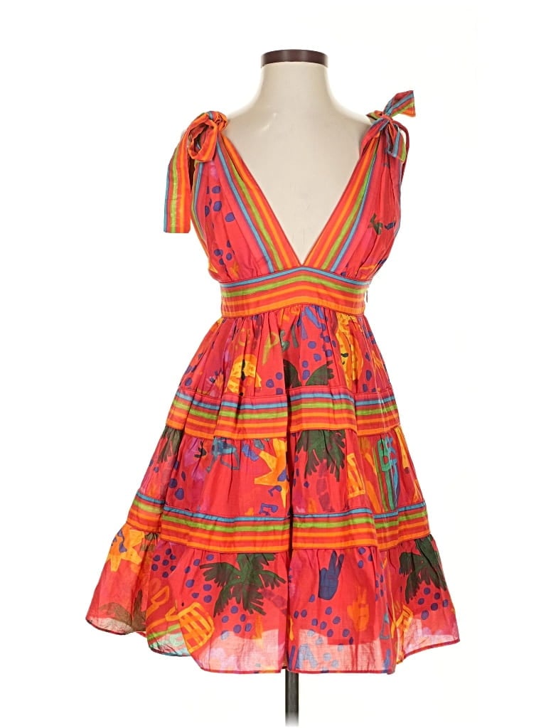 Pre-owned Farm Rio Cocktail Dress In Orange