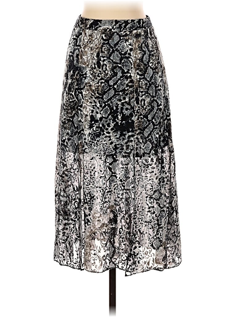 Pre-owned Alice And Olivia Alice + Olivia Formal Skirt In Silver