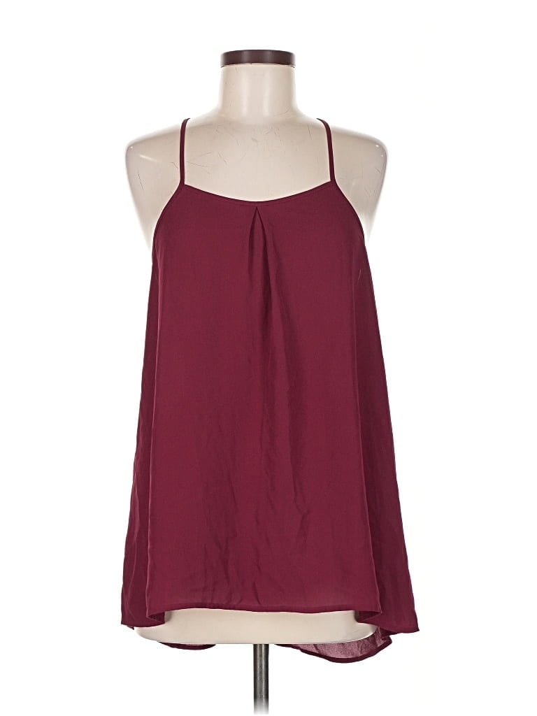 Pre-owned Banana Republic Sleeveless Blouse In Burgundy