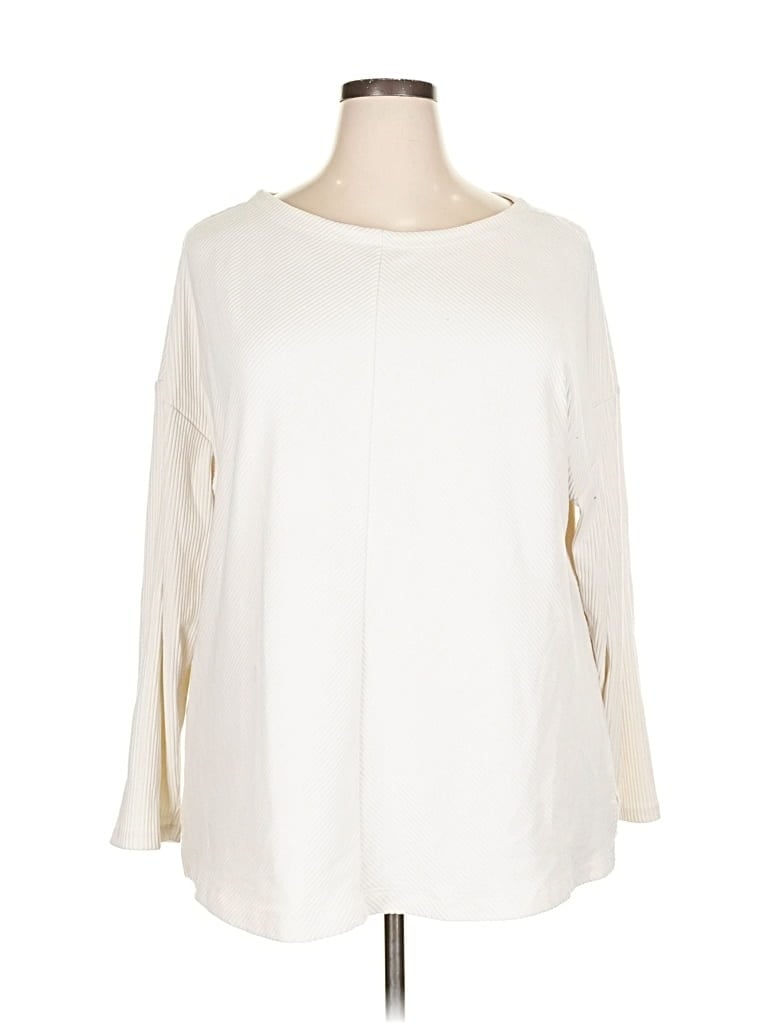 Pre-owned Ava & Viv 3/4 Sleeve T-shirt In White