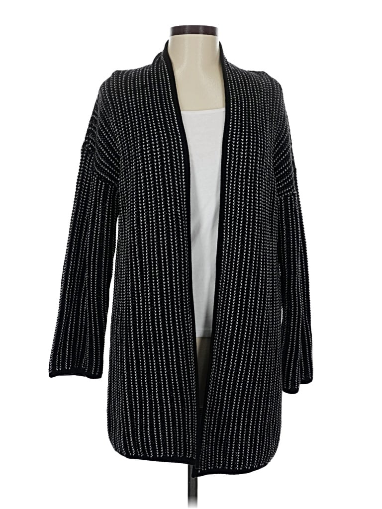 Pre-owned St John Wool Cardigan Sweater In Black