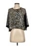 Chris Gramer 100% Polyester Leopard Print Black 3/4 Sleeve Blouse Size Sm (1) - photo 1