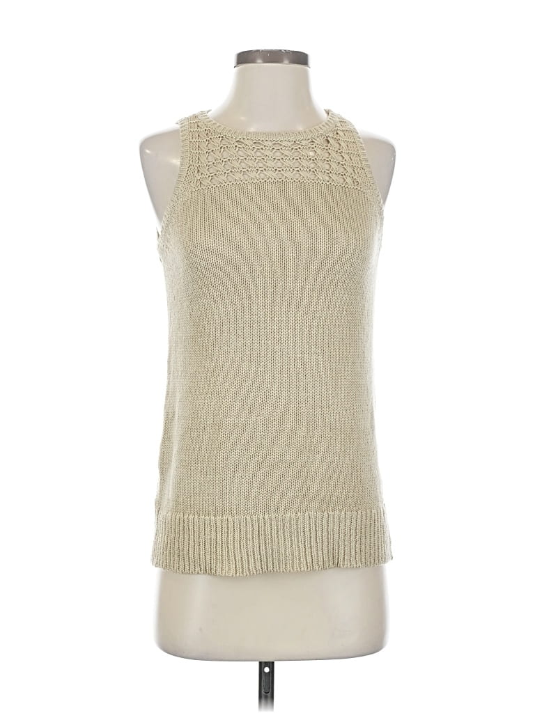 Pre-owned Ann Taylor Loft Sweater Vest In White