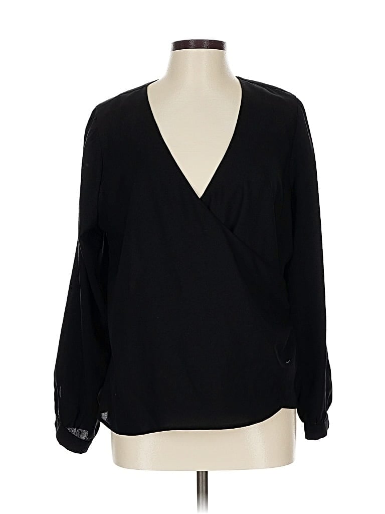 Pre-owned Ann Taylor Long Sleeve Blouse In Black