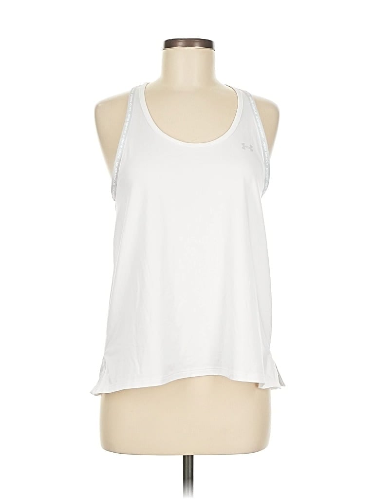 Pre-owned Under Armour Tank Top White Halter Neckline Tops