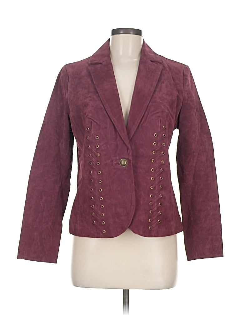 Pre-owned Hal Rubenstein Blazer Jacket In Burgundy