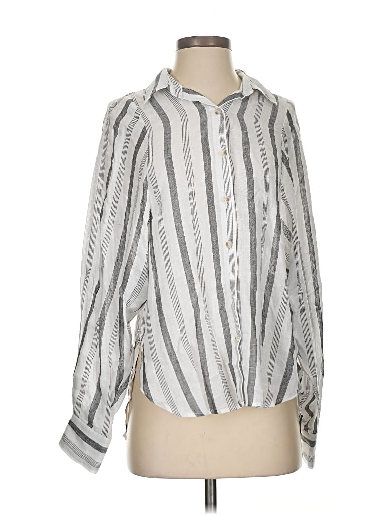 Pre-owned Calypso St Barth Long Sleeve Button Down Shirt In Silver