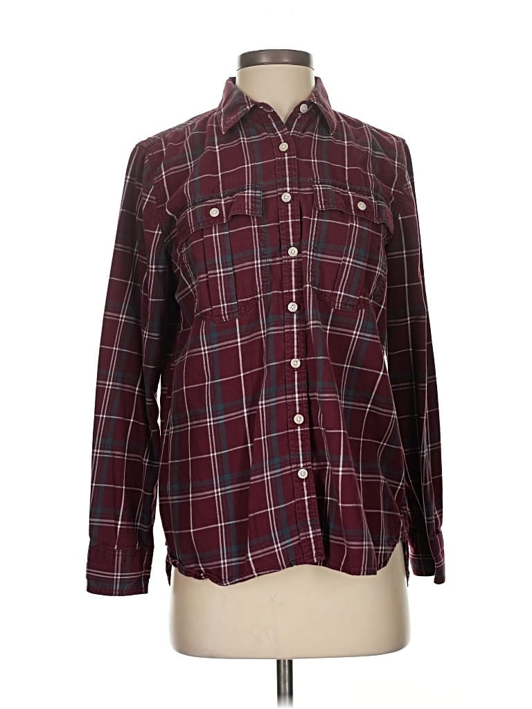 Pre-owned Banana Republic Long Sleeve Button Down Shirt In Burgundy