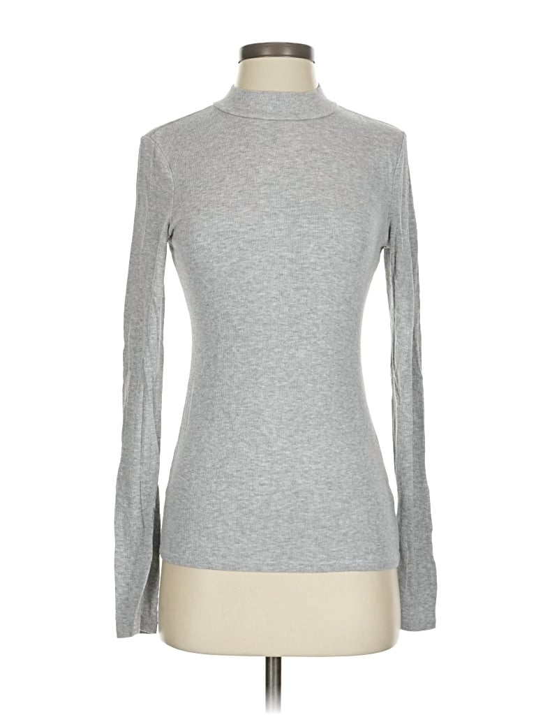 Pre-owned Pure And Good Long Sleeve Top Gray Turtleneck Tops
