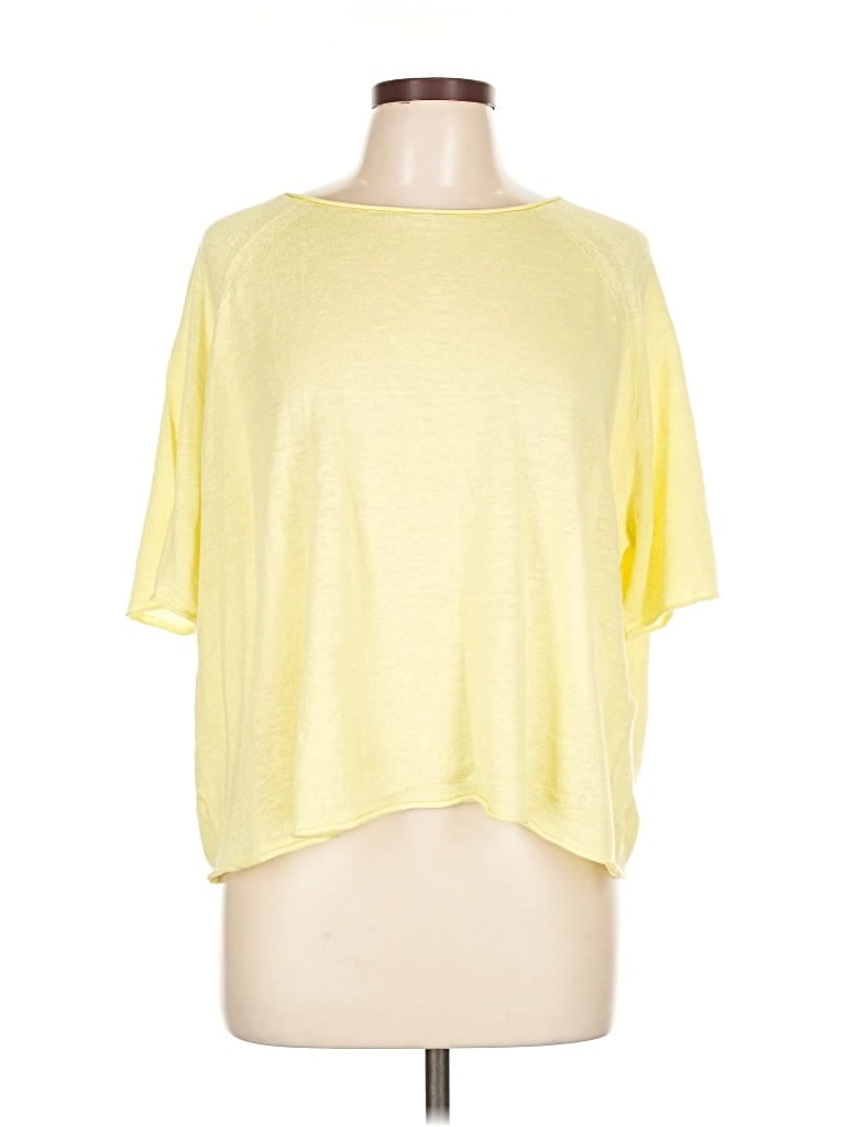 Pre-owned Eileen Fisher Short Sleeve T-shirt In Yellow