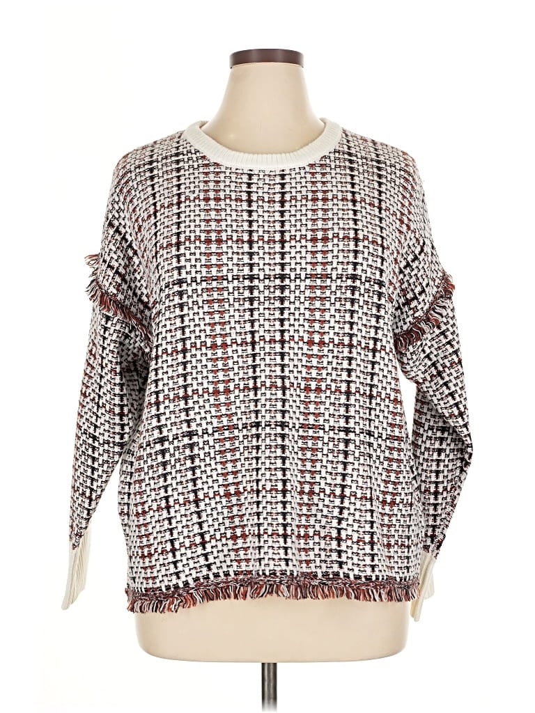 Pre-owned Dkny Pullover Sweater In White