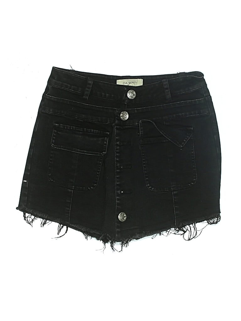 Pre-owned Assorted Brands Denim Skirt In Black