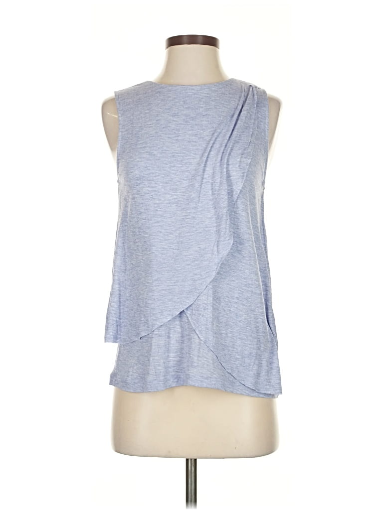 Pre-owned Lilla P Sleeveless Top Blue One Shoulder Neckline Tops