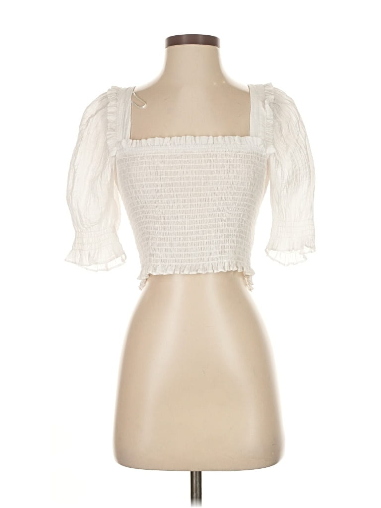 Pre-owned H&m 3/4 Sleeve Blouse In White