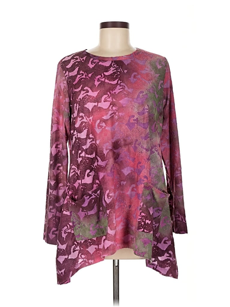 Pre-owned Logo By Lori Goldstein Long Sleeve T-shirt In Purple