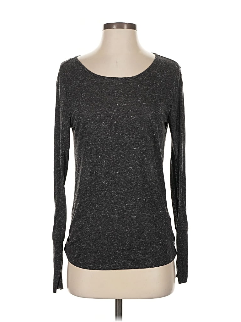 Pre-owned Victoria's Secret Long Sleeve Top Gray Scoop Neck Tops