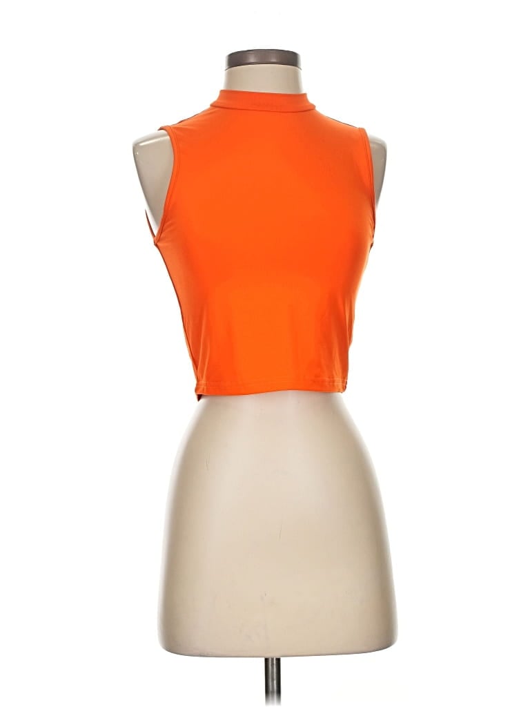 Pre-owned Shein Tank Top Orange Halter Neckline Tops