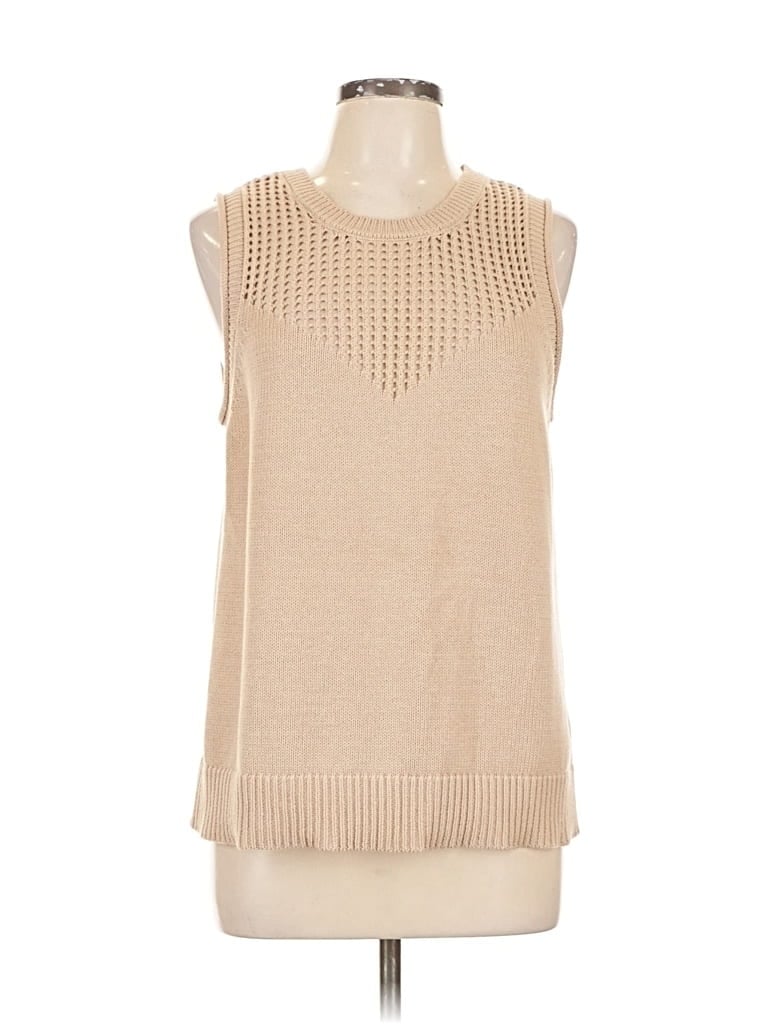 Pre-owned Halogen Sweater Vest In Brown