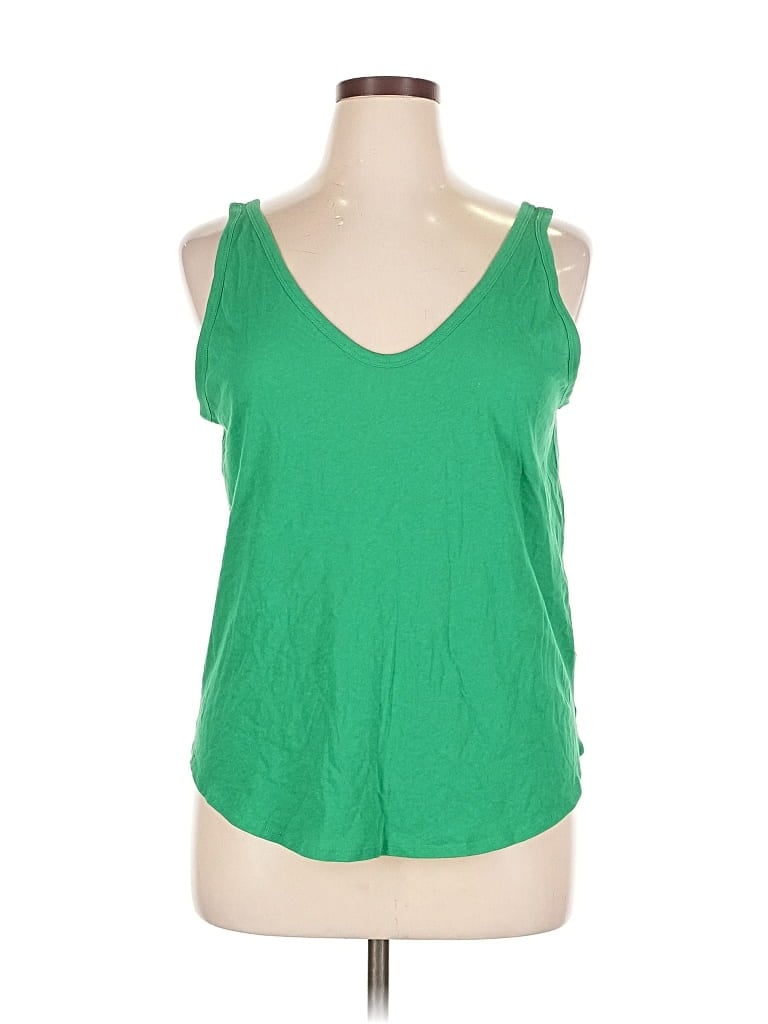 Pre-owned Everlane Tank Top Green Halter Neckline Tops