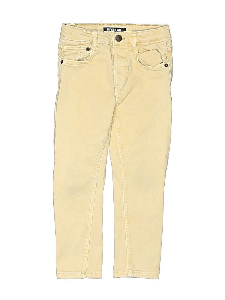 Pre-owned Zara Kids' Jeans In Yellow