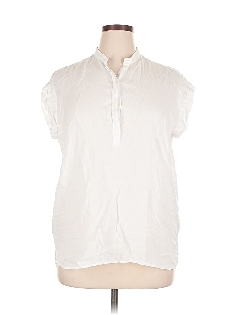 Pre-owned Gap Short Sleeve Blouse In White