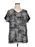 MYNT 1792 100% Polyester Silver Black Short Sleeve Blouse Size 1X - photo 1