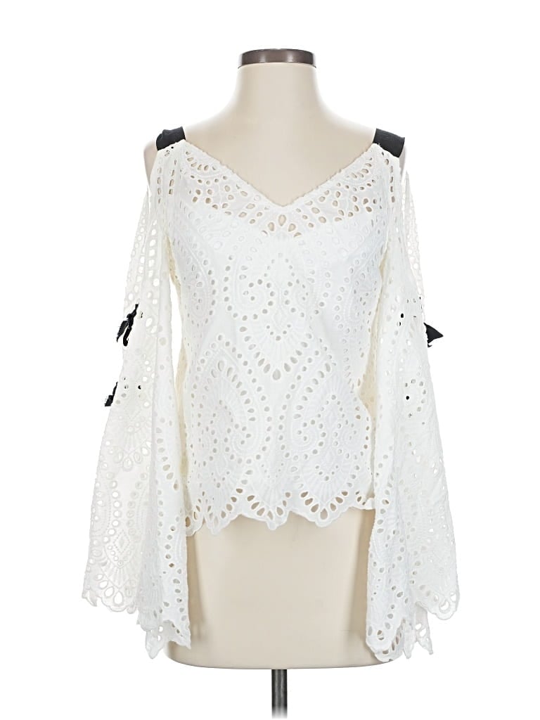 Pre-owned Nanette Lepore 3/4 Sleeve Blouse In White