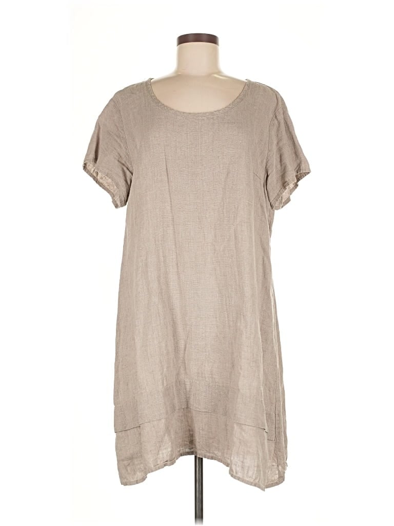 Pre-owned Flax Casual Dress In Brown