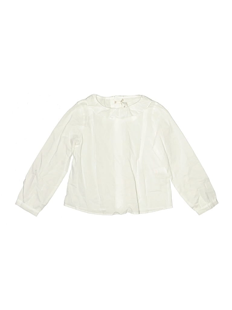 Pre-owned Assorted Brands Kids' Long Sleeve Blouse In White