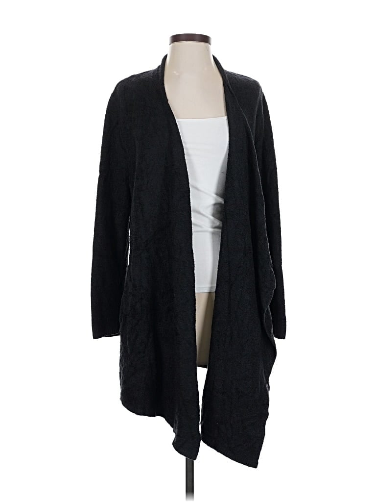 Pre-owned Barefoot Dreams Cozychic Lite Cardigan Sweater In Black