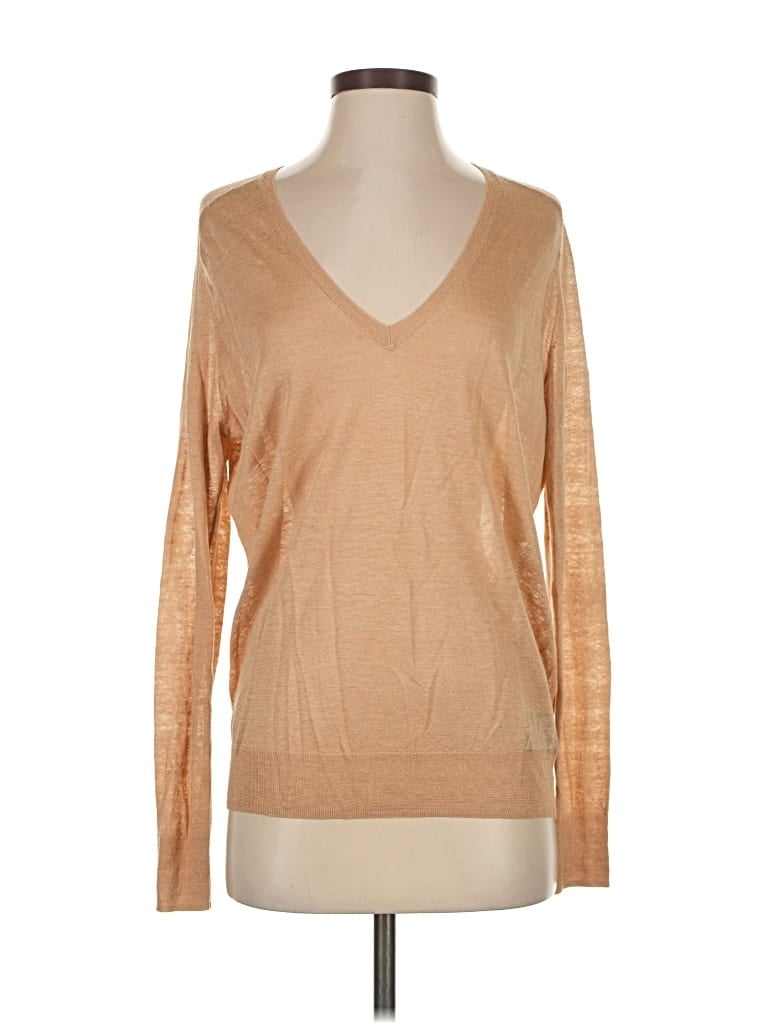 Pre-owned Theory Pullover Sweater In Brown