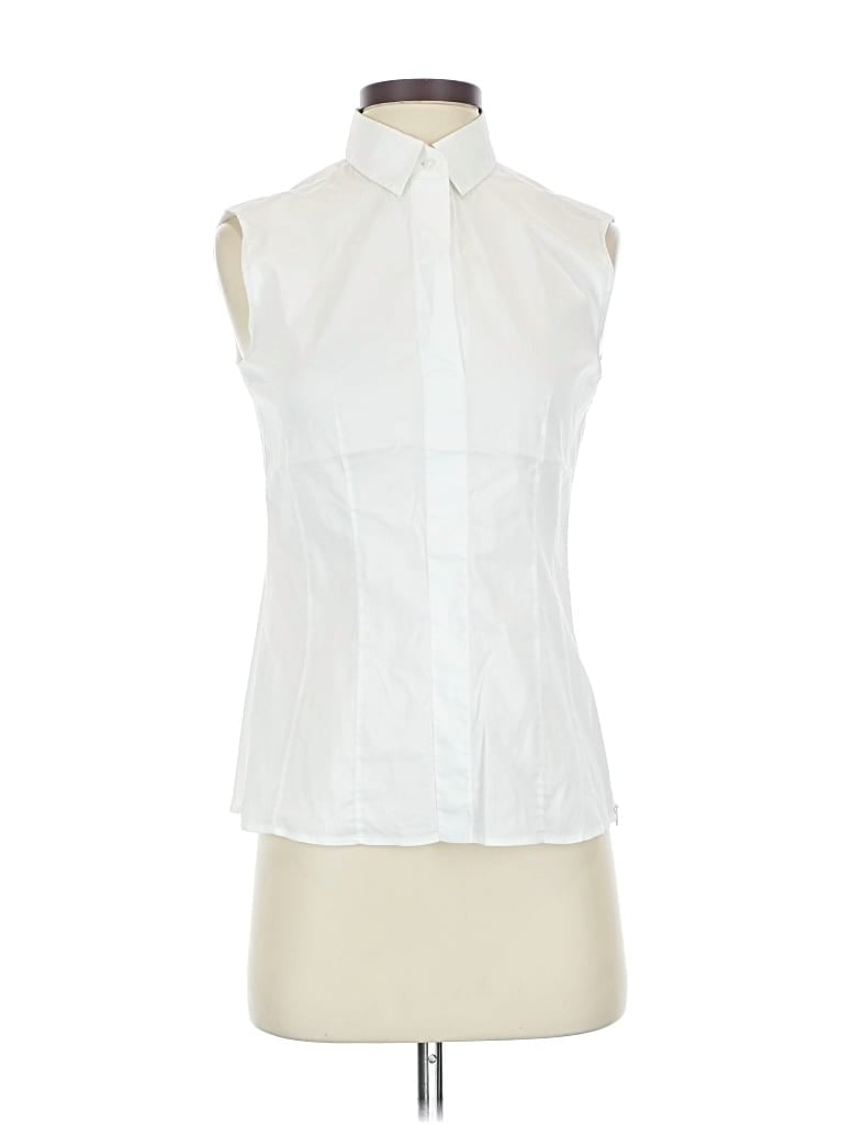 Pre-owned Boss By Hugo Boss Sleeveless Blouse In White