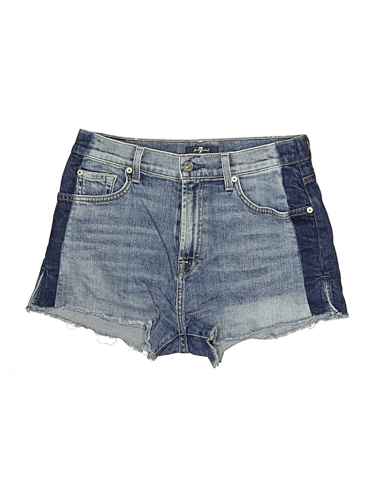 Pre-owned 7 For All Mankind Denim Shorts In Blue