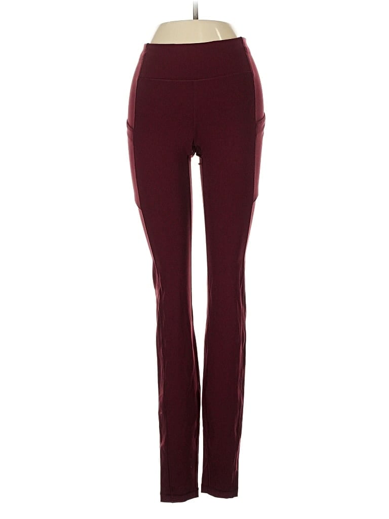 Pre-owned Lululemon Athletica Active Pants In Burgundy