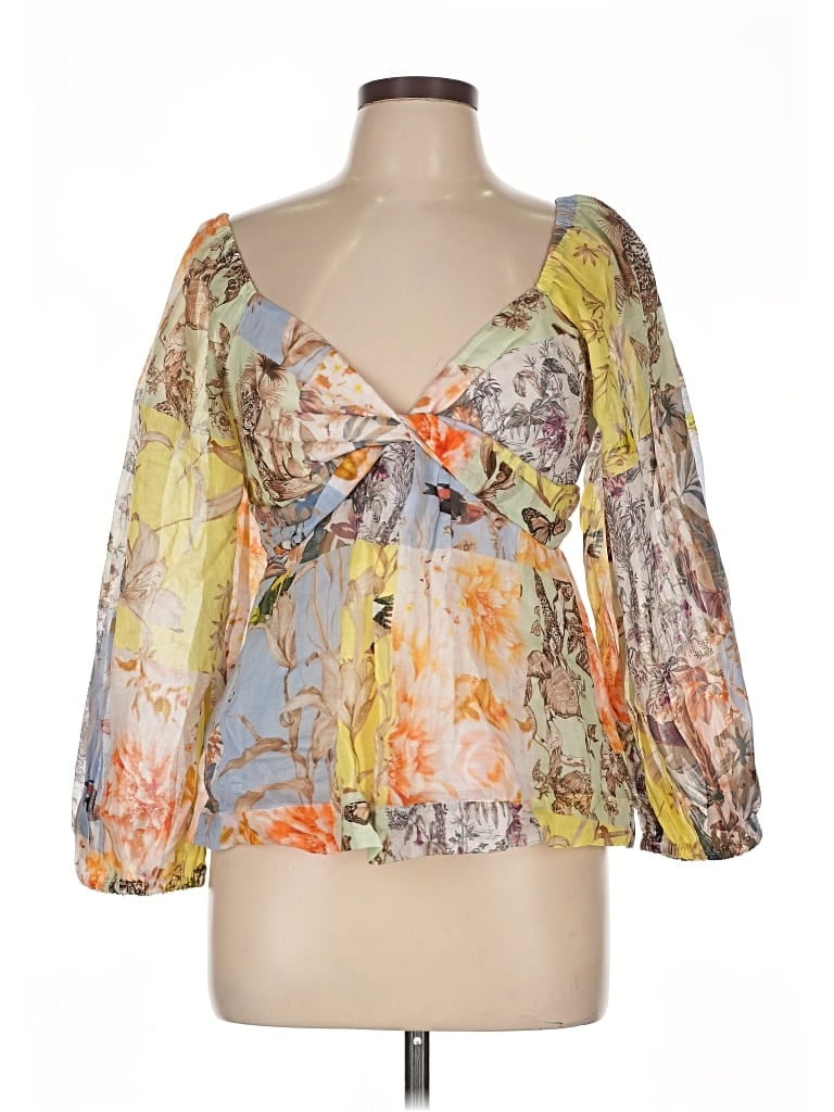 Pre-owned Banana Republic 3/4 Sleeve Blouse In Yellow