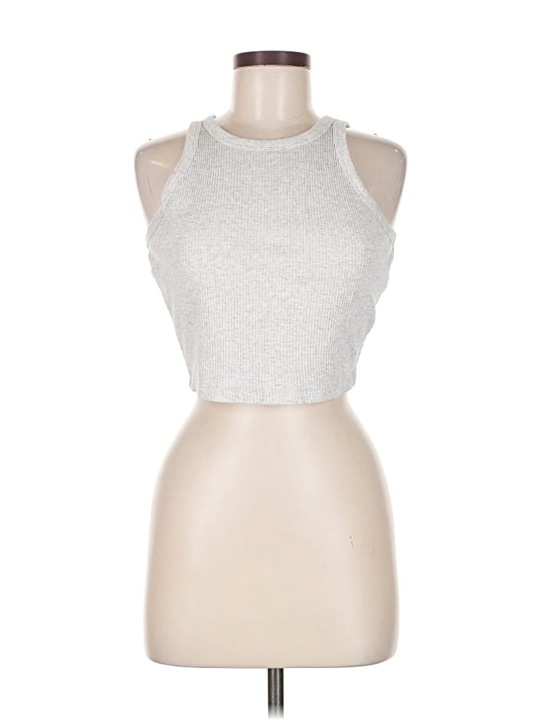Pre-owned Uniqlo Tank Top Silver Halter Neckline Tops