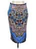 Bisou Bisou Print Blue Casual Skirt Size XL - photo 1