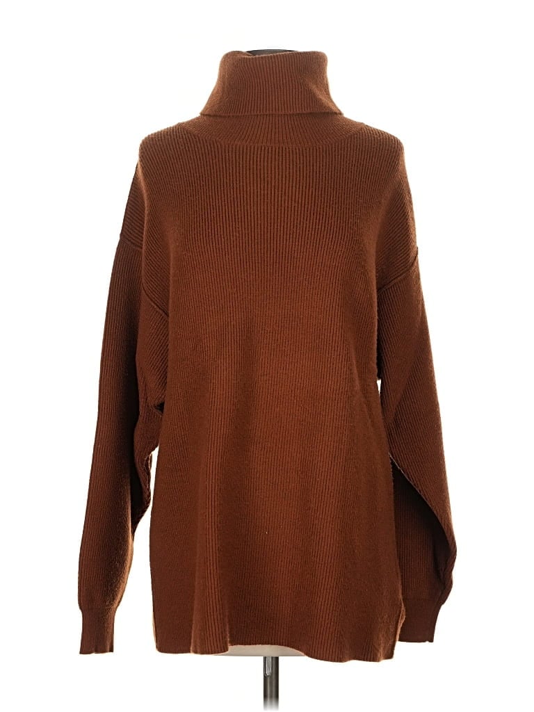 Pre-owned Free People Turtleneck Sweater In Brown