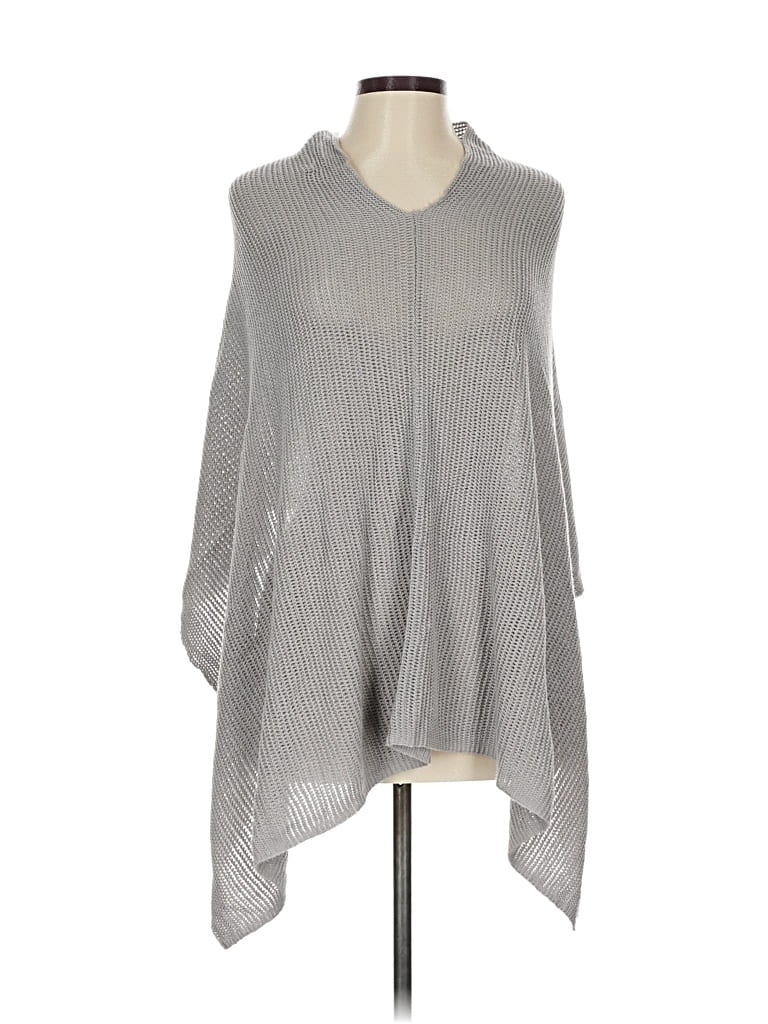 Pre-owned Jjill Poncho In Gray