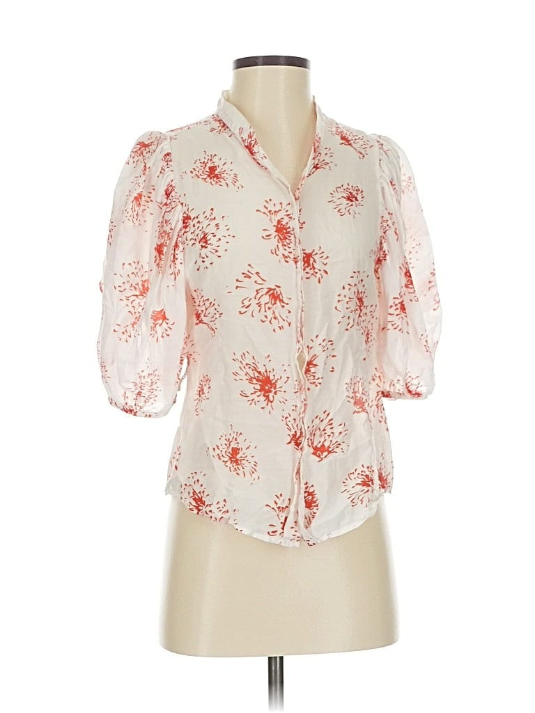 Pre-owned Boss By Hugo Boss 3/4 Sleeve Blouse In White