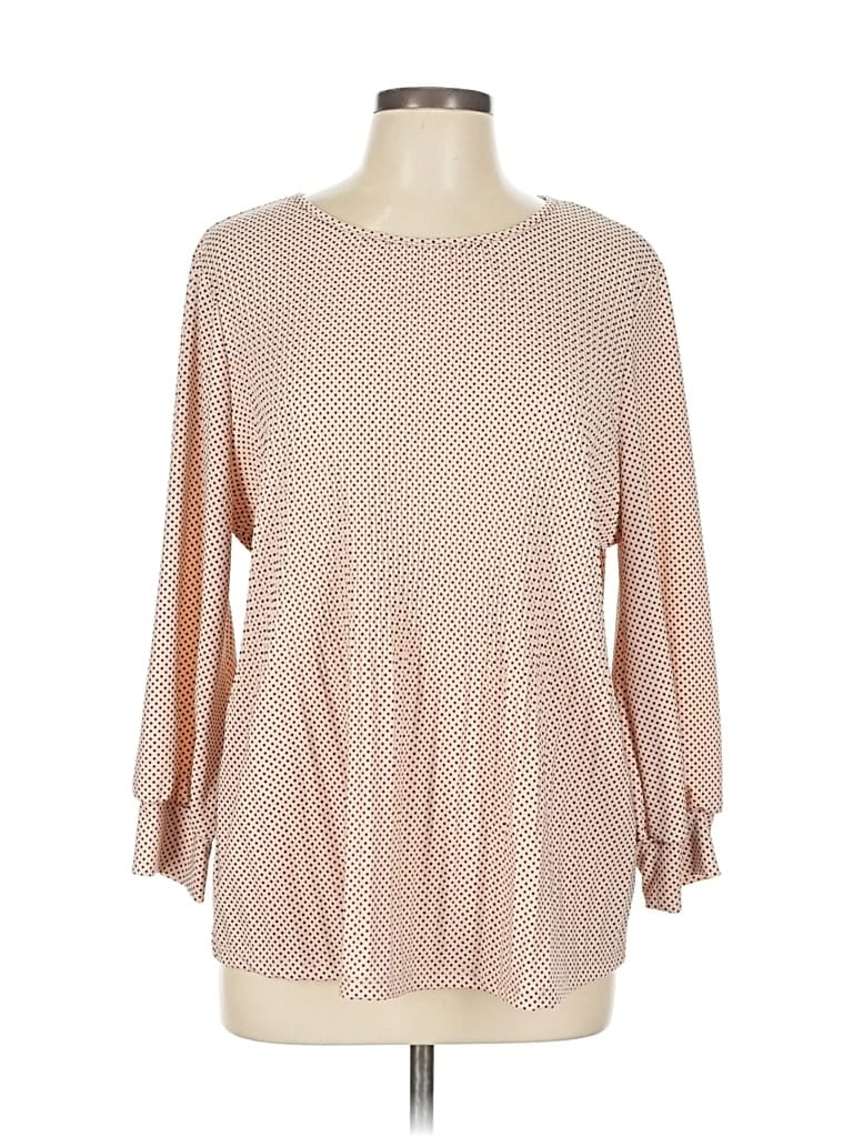 Pre-owned Adrianna Papell Long Sleeve Blouse In Brown