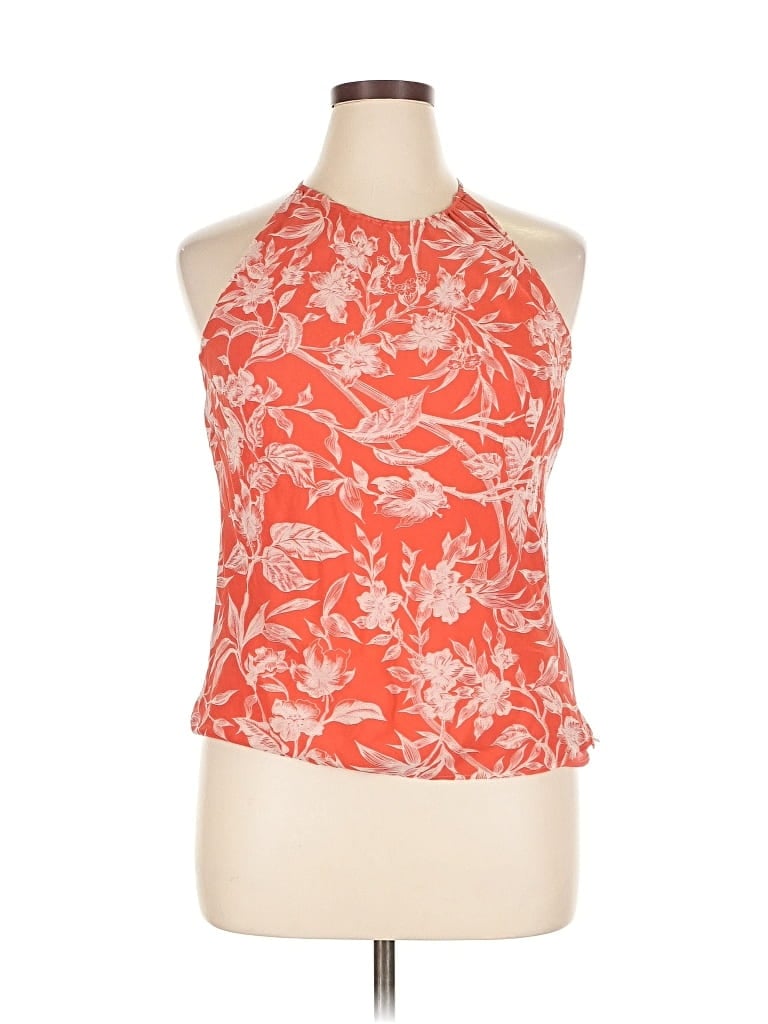 Pre-owned Ann Taylor Sleeveless Blouse In Orange