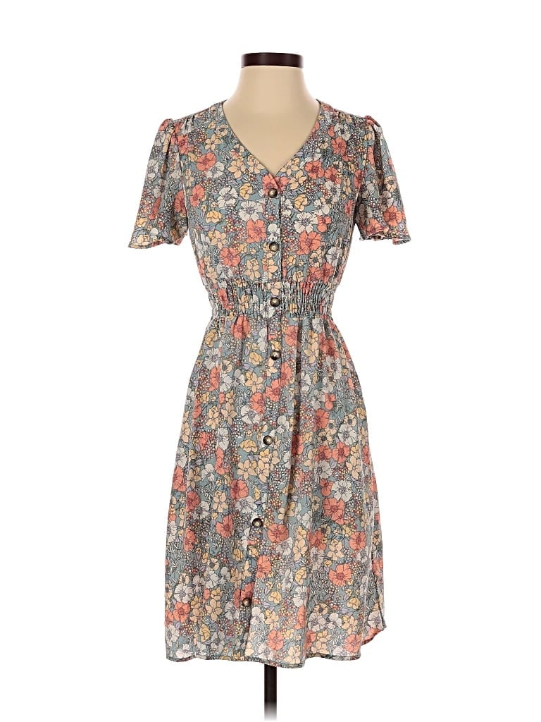 Pre-owned Monteau Casual Dress In Gray