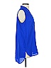 Banana Republic 100% Polyester Blue Sleeveless Blouse Size S - photo 4