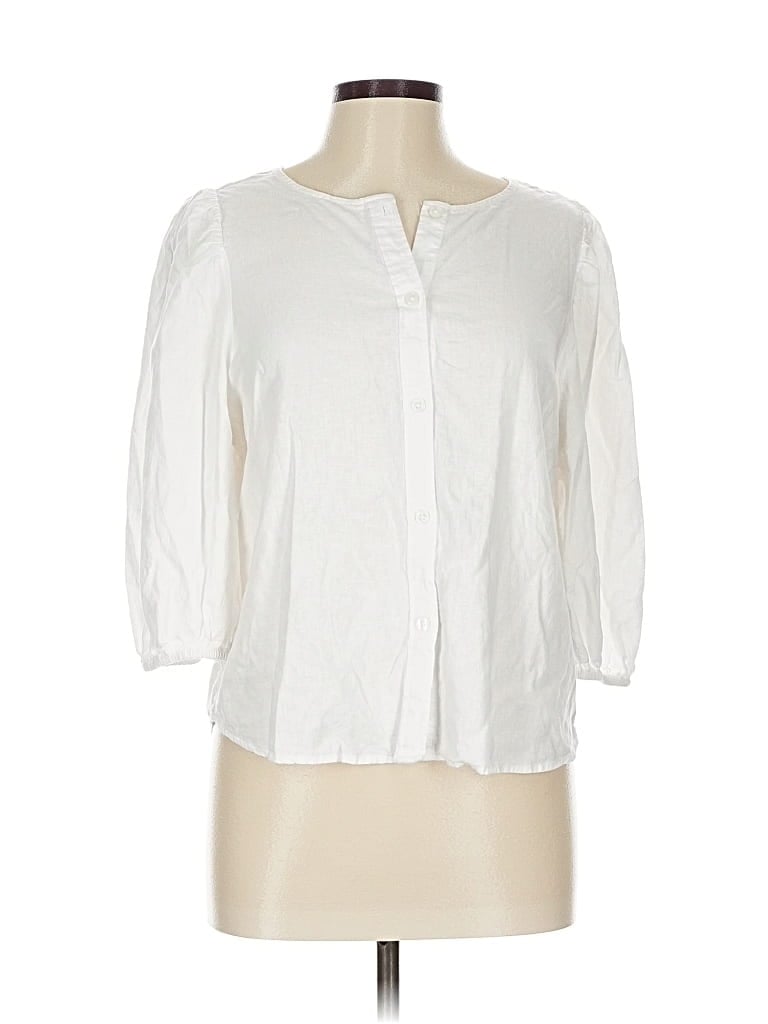 Pre-owned H&m 3/4 Sleeve Blouse In White